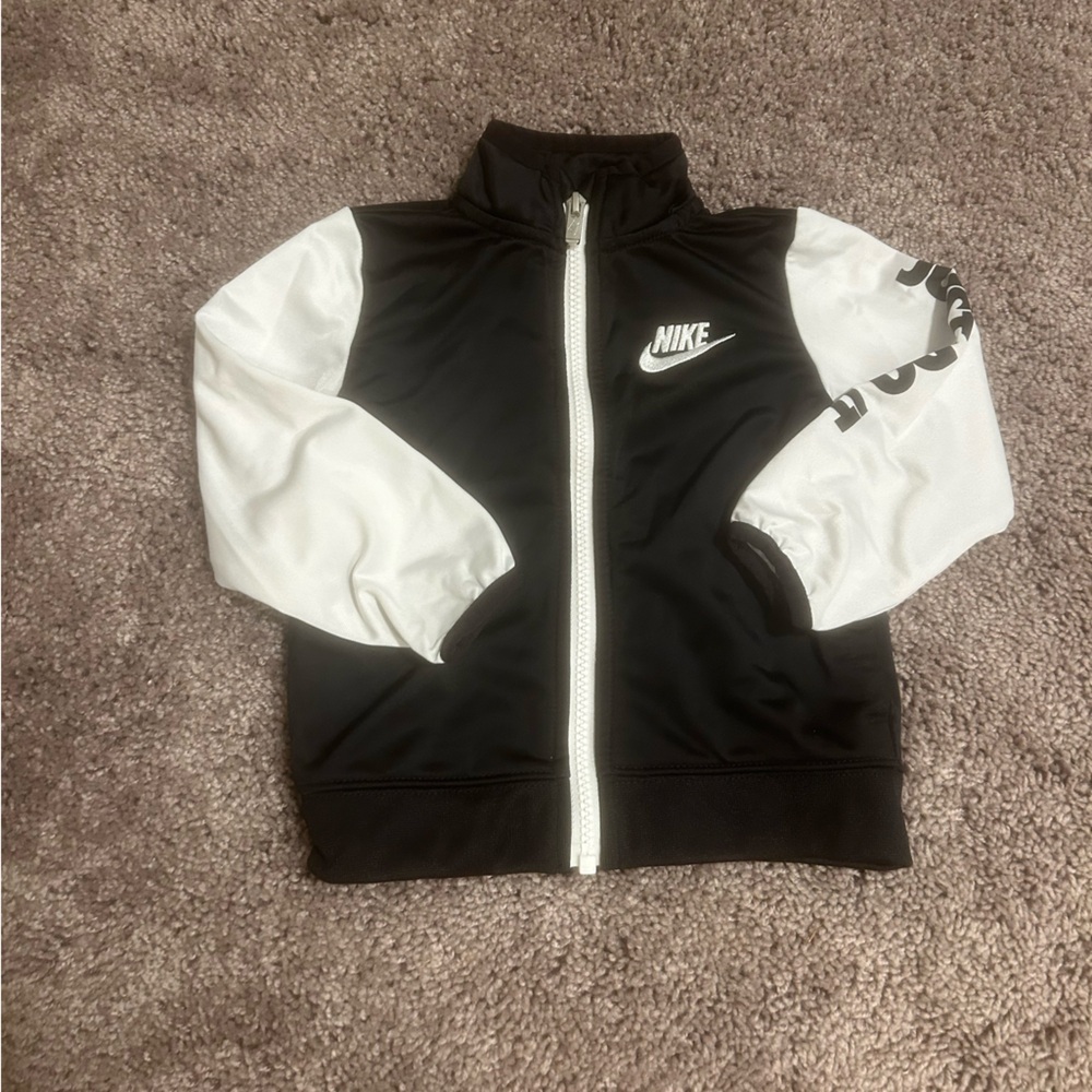 Nike kids Black & White Zip-Up Track Jacket